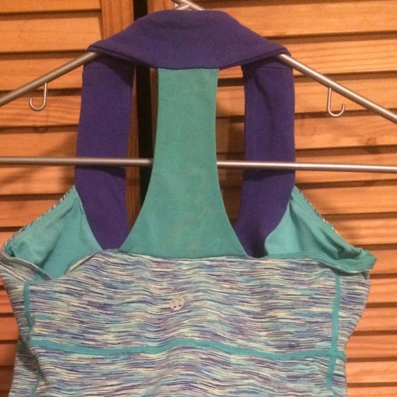 Teal & Purple Scoop Neck Racerback Tank - Picture 4 of 5